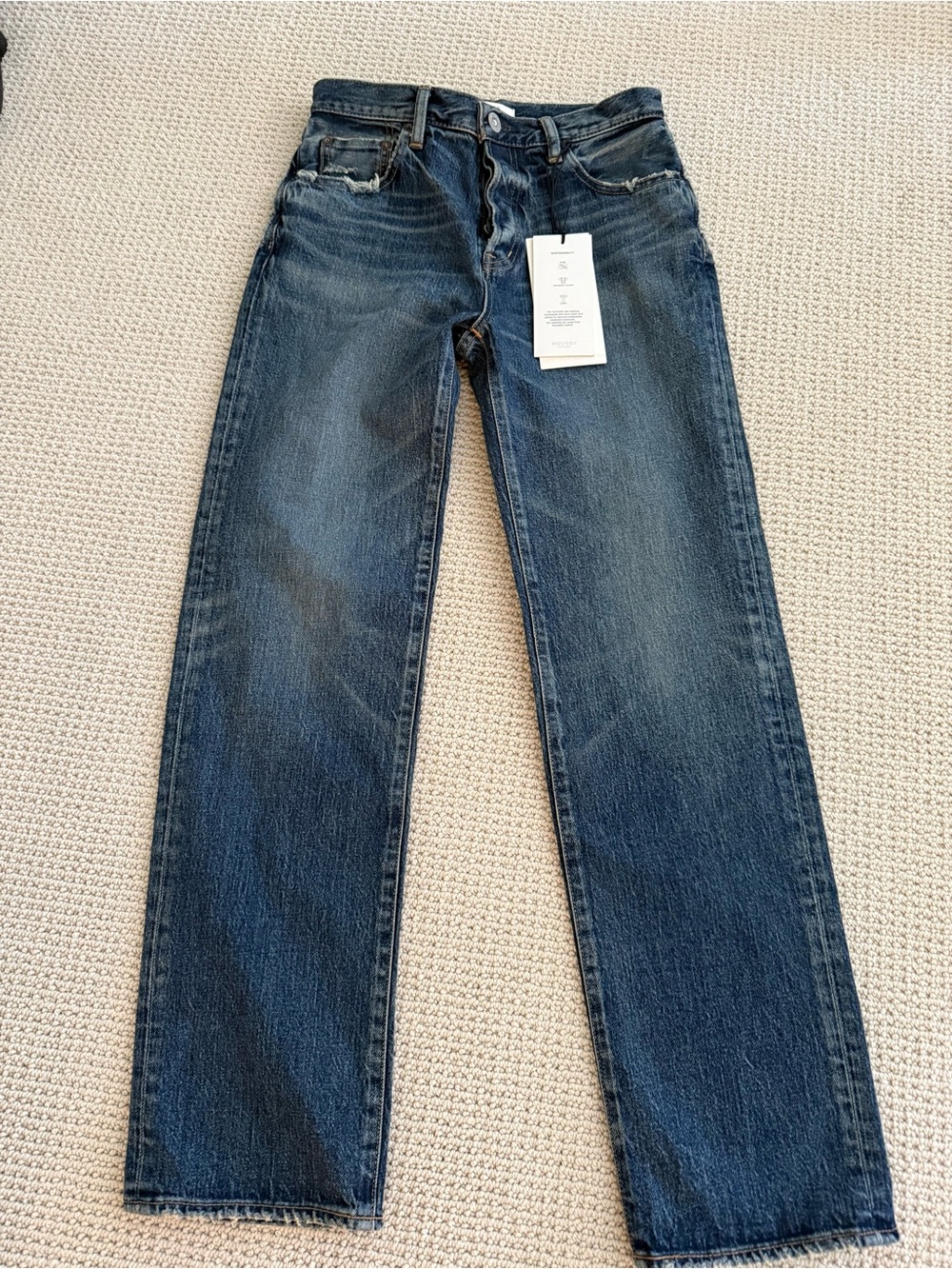 Moussy Wiley Women's Straight-Leg Jeans in Dark Blue Wash